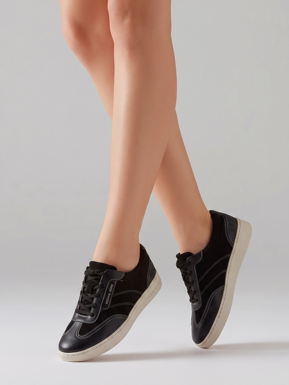 Michael Kors Black and Off-White Low-Top Sneakers